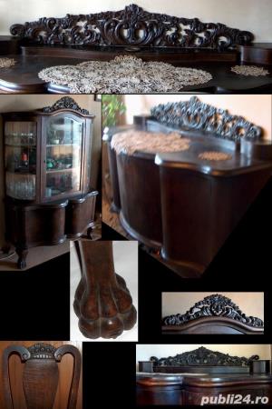sufragerie Chipendale, veche, foarte frumoasa, din lemn de nuc