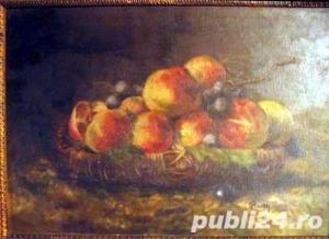 piersici, tablou datând din deceniul 3 sau 4 al secolului trecut - imagine 2