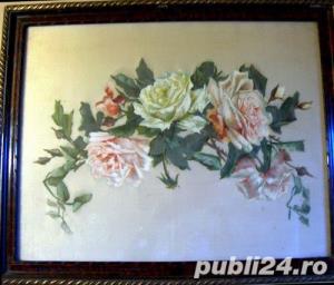 trandafiri, tablou datând din deceniul 3 sau 4 al secolului trecut