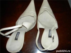 pantofi dama bej de piele 38 - imagine 4