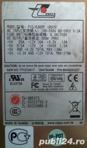 Sursa alimentare profesionala ATX 1u Emacs P1G 6300P, 300w - imagine 2