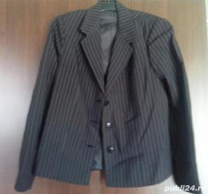 Costum dama (3 piese) negru cu dungi albe - M - imagine 5