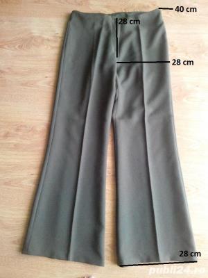 Costum dama (2 piese) verde-crem - marime 40  - imagine 5