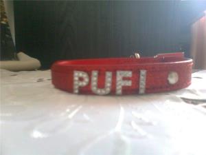 Zgarda rosie personalizata cu litere cristal - imagine 3