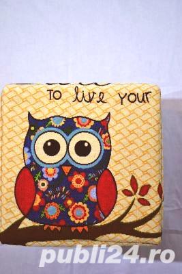 Taburet pliabil bufnite - cutie de depozitare - imagine 4