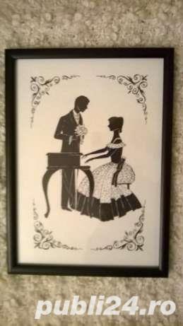 Mic tablou gen silhouette - Intalnire cu clavecin.