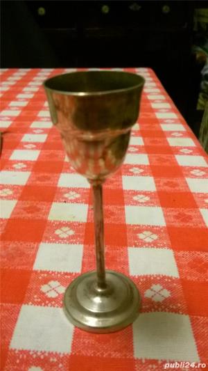 Tava cu 6 pahare lichior placate argint Lenk Austria - imagine 2