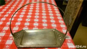 Tava cu 6 pahare lichior placate argint Lenk Austria - imagine 5