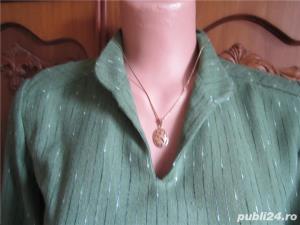 Rochie  vintage din stofa din lana verde cu dungi + bonus si livrare gratuita* - imagine 3