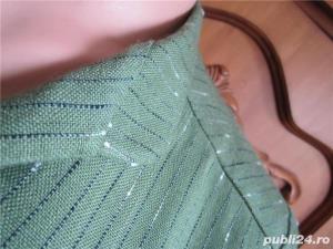 Rochie  vintage din stofa din lana verde cu dungi + bonus si livrare gratuita* - imagine 5