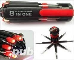 Surubelnita surubelnite cu 8 capete si lanterna cu 6 leduri  