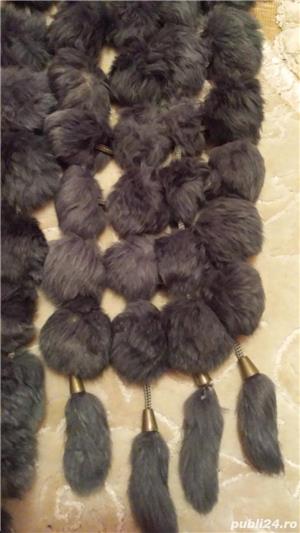 Fular pon pon blana - imagine 3