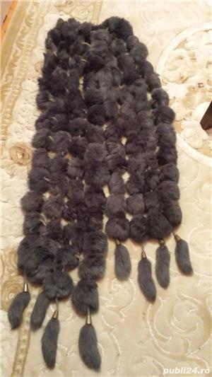 Fular pon pon blana - imagine 2