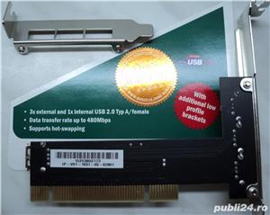 Adaptor USB 2.0-3+1 USB To PCI NOU Placa USB-uri pe PCI 480 Mbps transfer - imagine 2