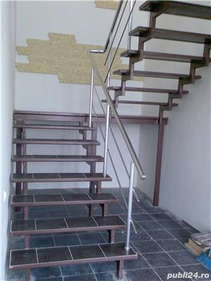 Scari metalice cu trepte de lemn, balustrade  pentru scari si golul acestora - imagine 2