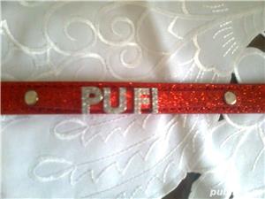 Zgarda rosie personalizata cu litere cristal - imagine 5