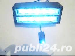 Proiector auto 12V 6 leduri  albastre suporti reglabili de prindere - imagine 2