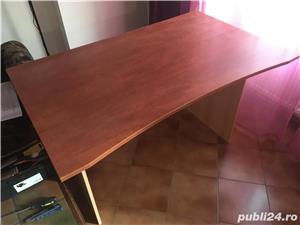 Birou din pal melaminat directorial, simplu, demontabil, maro, usor de transportat - imagine 5