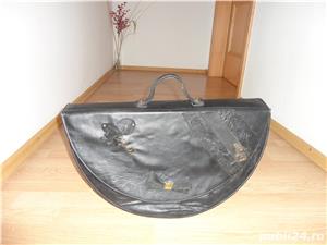 Geanta din piele naturala neagra, model unicat - imagine 4