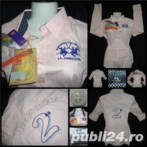 Camasa roz dama la martina made in italy slim fit maneca lunga 100% bumbac embleme logo-uri brodate - imagine 3