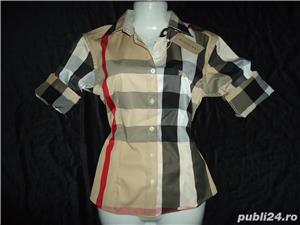 Camasa bej bordo dama slim fit cambrata mulata pense maneca lunga - imagine 3