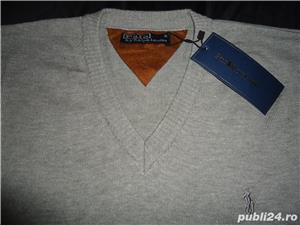  vesta barbateasca tricotata lana verde gri anchior gilet colectie noua - imagine 4