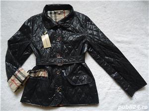 Jacheta scurta dama made in england geaca matlasata neagra 2 buzunare platca cordon - imagine 4