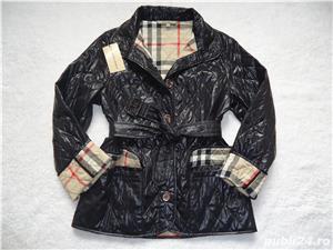 Jacheta scurta dama made in england geaca matlasata neagra 2 buzunare platca cordon