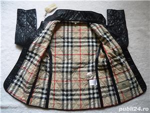 Jacheta scurta dama made in england geaca matlasata neagra 2 buzunare platca cordon - imagine 2
