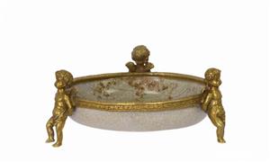 Bomboniera portelan si bronz