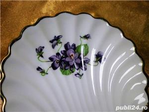 Set farfuriute scoica portelan Limoges aur 24K, colectie cadou vintage
