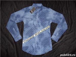 Camasa barbateasca denim maneca lunga / scurta slim fit buzunare platca aplicate  - imagine 6