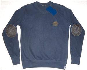 Pulover barbati bleumarin coate matlasate anchior 100% bumbac PP