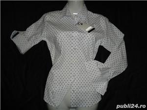 Camasa dama office birou alba bleumarin 95% bumbac slim fit maneca lunga / scurta 