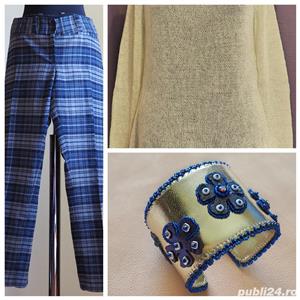 Pantaloni cadrilati mar M - imagine 2