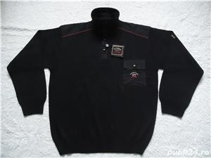 Pulover bleumarin barbati 4 capse guler umeri epoleti 100% lana pura virgina  - imagine 4