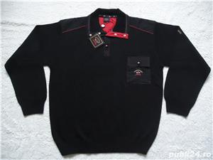 Pulover bleumarin barbati 4 capse guler umeri epoleti 100% lana pura virgina  - imagine 2