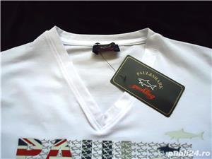 Tricou barbati maneca scurta anchior rechini alb bleumarin bumbac - imagine 7