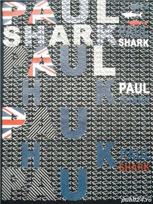 Tricou barbati maneca scurta anchior rechini alb bleumarin bumbac - imagine 6