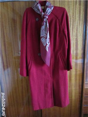 Pardesiu grena de dama marime 42 44.Stofa lina 100% * Livrare gratuita*