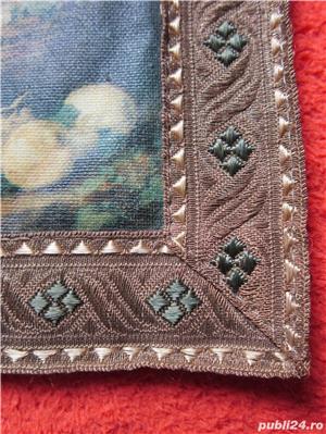  panza veche margine tesuta cu fir metalic 26 x 21 cm - imagine 4