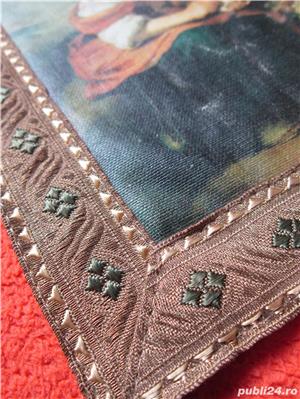  panza veche margine tesuta cu fir metalic 26 x 21 cm - imagine 2
