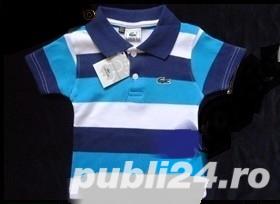Tricou dungi guler polo copii maneca scurta bumbac baieti 2 4 5 10 14 15 16 ani 
