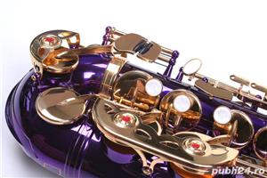 Saxofon Alto Karl Glaser LILA/MOV+ AURIU NOU curbat Saxophone Germania - imagine 6