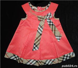 Rochie sarafan fetita 1 2 5 ani bumbac corai picouri buline albe rochita sarafane fetite vara