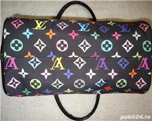 Geanta neagra dama mana umar butoias panza impermeabila imprimeu colorat - imagine 4