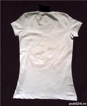 Tricou dama maneca scurta paiete roz neon t-shirt bumbac  - imagine 3