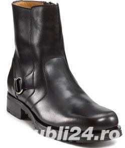 Ghete Salvatore Ferragamo Men's Black Cory Side-buckle,produs original