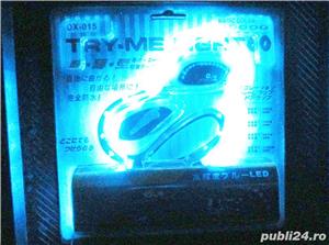 Banda silicon auto 12V 15 leduri SMD rosii sau albastre 30 cm lungime - imagine 2