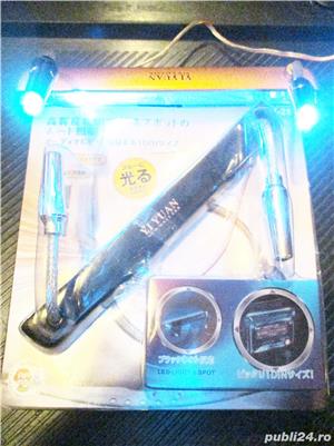 Banda silicon auto 12V 15 leduri SMD rosii sau albastre 30 cm lungime - imagine 8